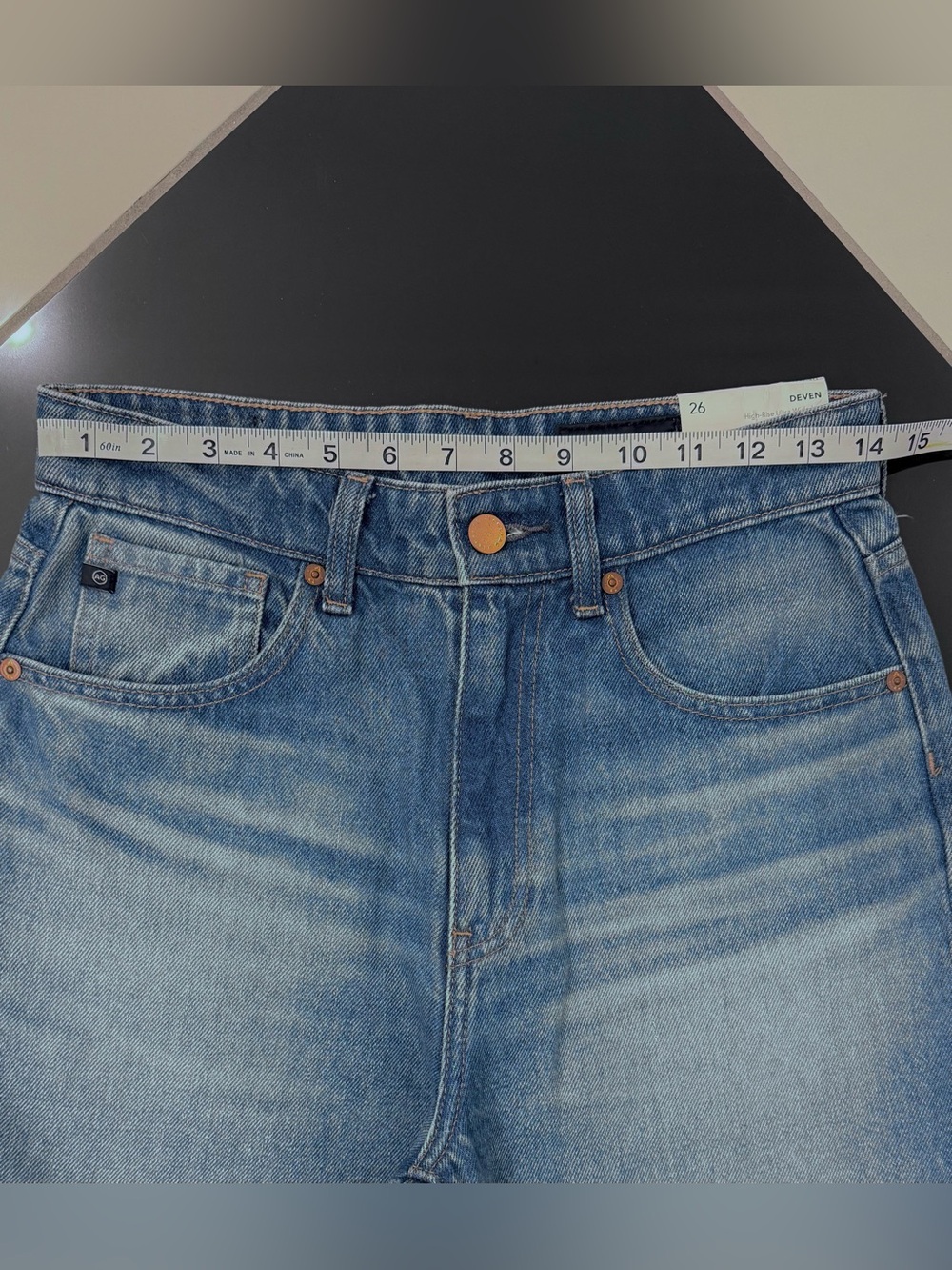 Ag Adriano Goldschmied Deven High Waist Ultra Wide-Leg Denim sz 26 - Picture 8 of 10